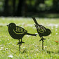 Set of 2 Black Metal Birds Garden Stake Silhouette Ornaments