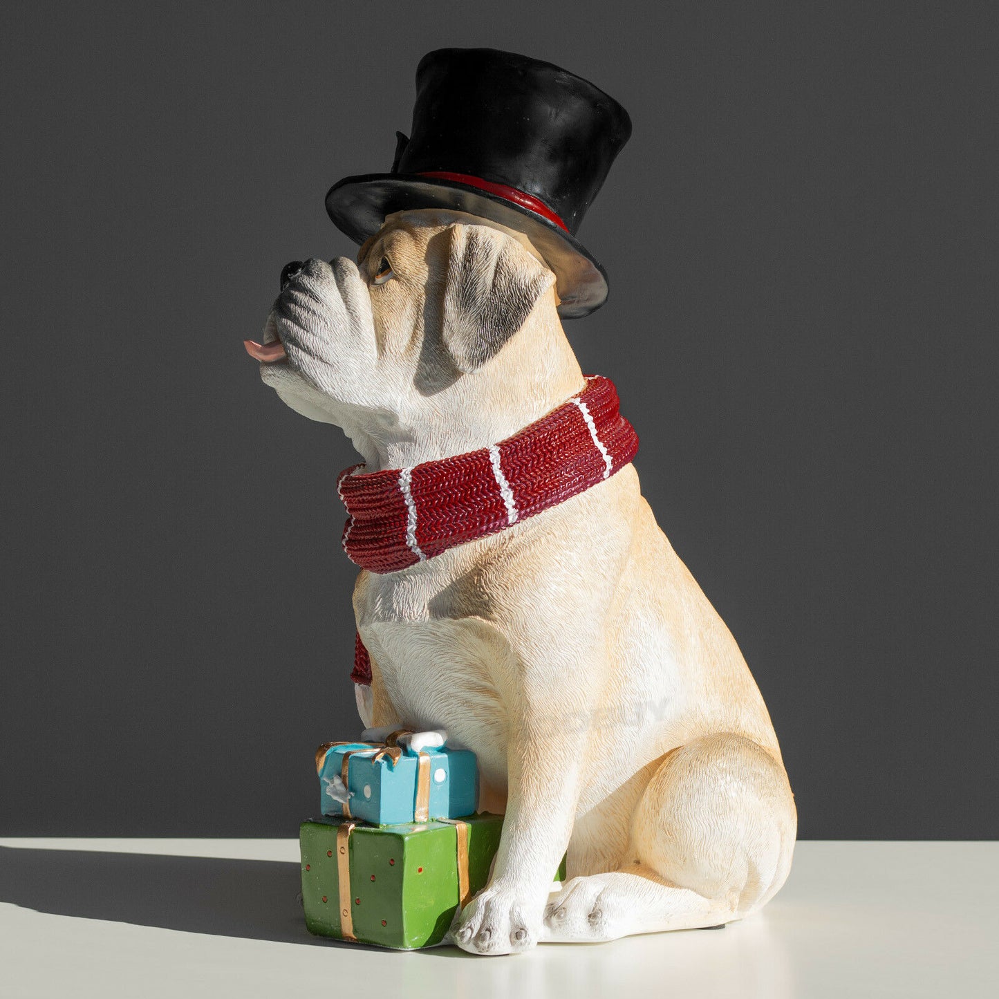 Christmas Dog Ornament with Scarf & Top Hat