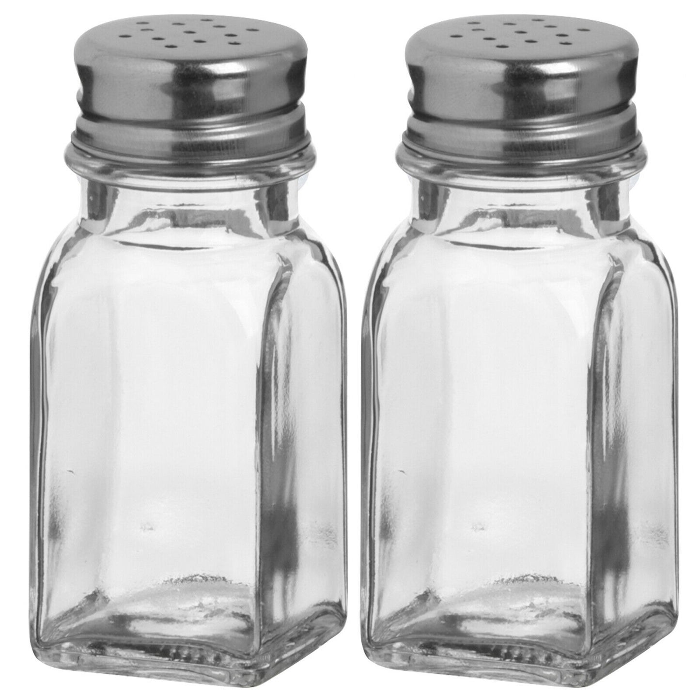 Glass Salt and Pepper Pots 80ml Shakers Set