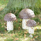 Set of 3 Large Metal Mushroom Garden Ornaments