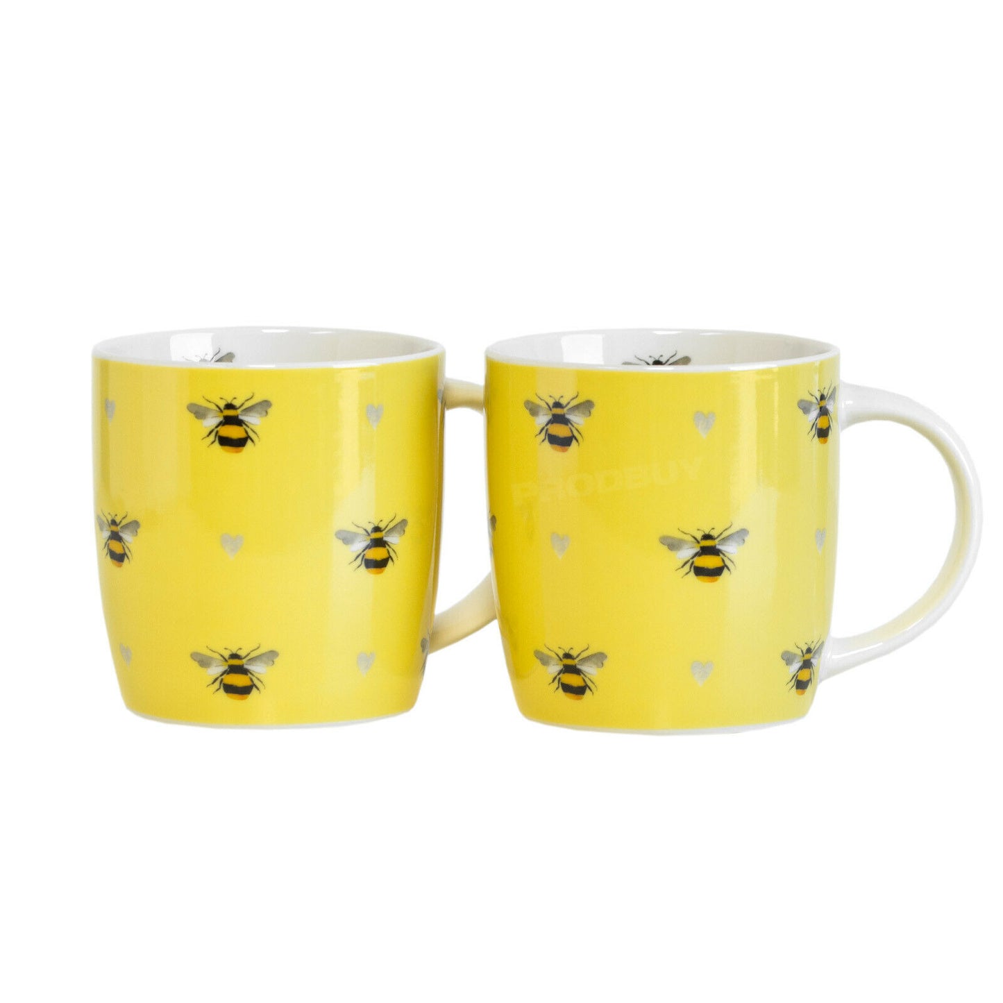 Set of 2 Yellow Busy Bees Coffee Mugs