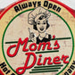 'Mum's Diner' Large 45cm Metal Wall Sign