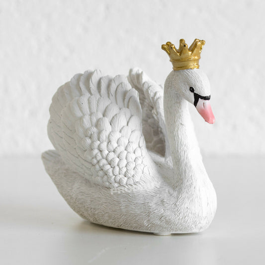 White Swan In Crown Ornament
