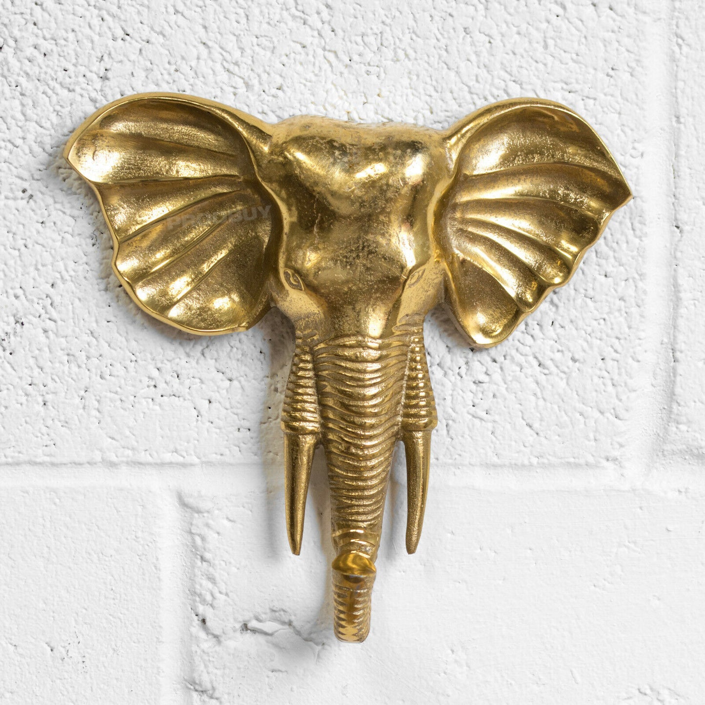 Gold 23cm Elephant Head Wall Mounted