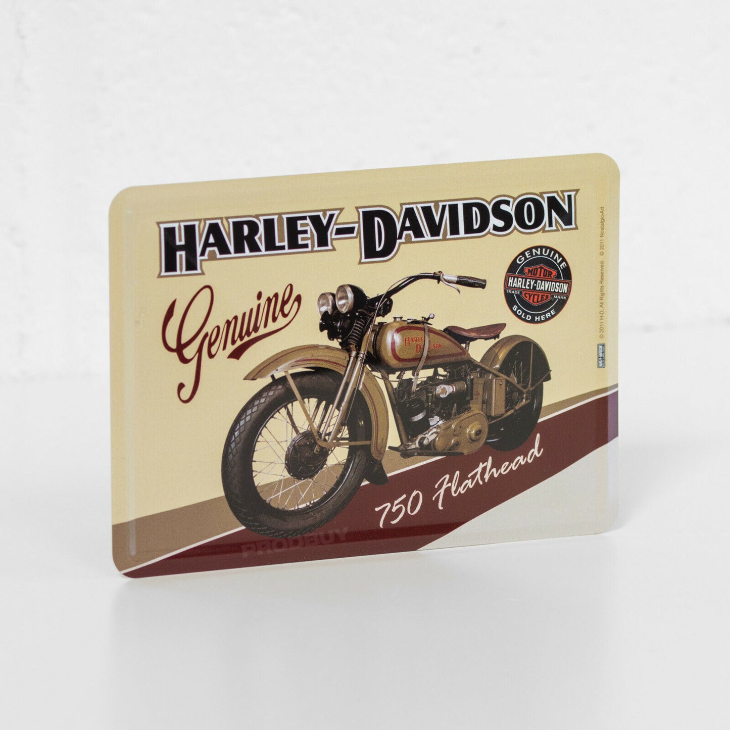 Small Harley-Davidson '750 Flathead' Metal Wall Sign