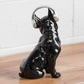 Black French Bulldog with Silver Headphones Ornament