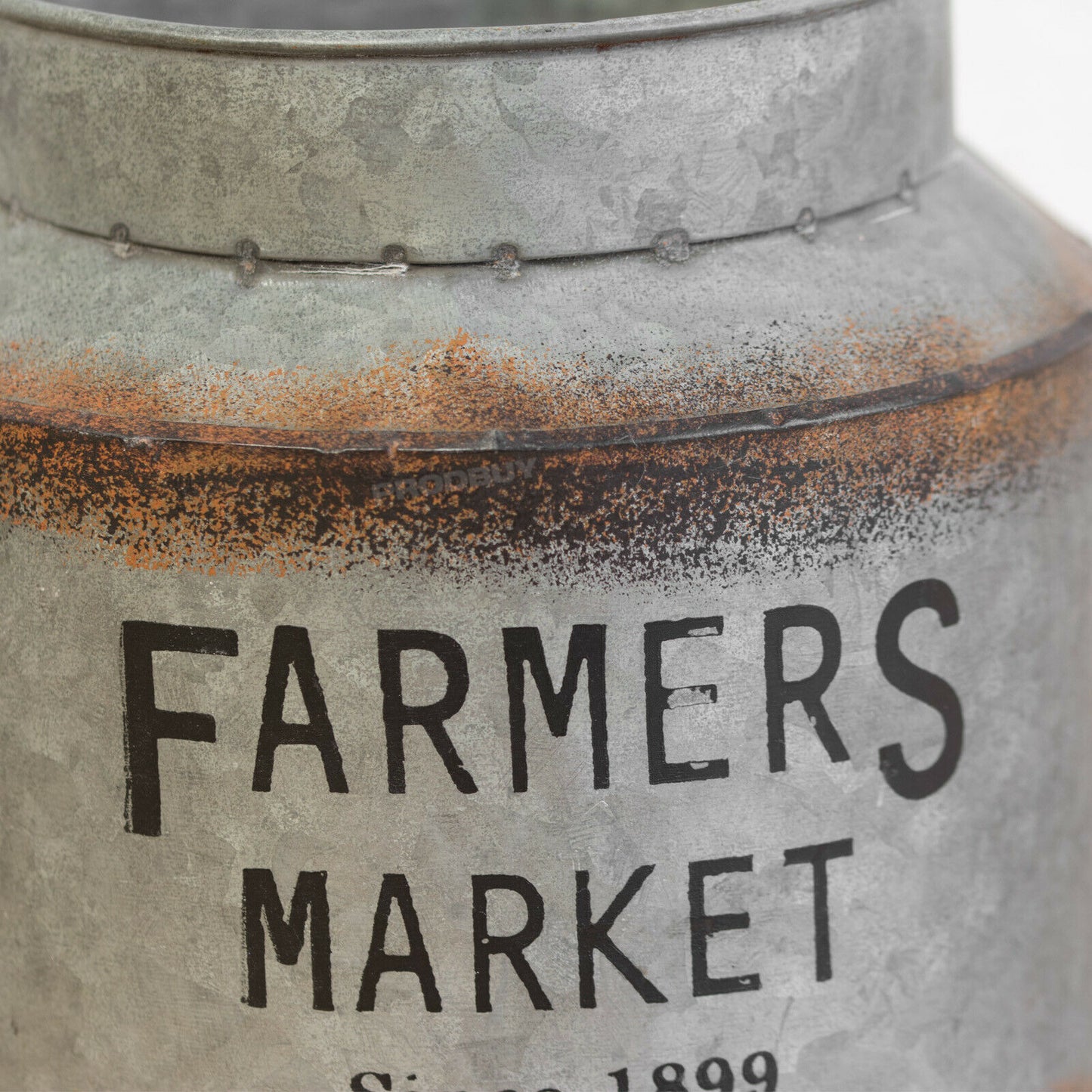 Rustic Metal Farmers Market 17cm Milk Churn Decorative Flower Vase Plant Pot