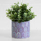 Blue Geometric Medium 13cm Plant Pot