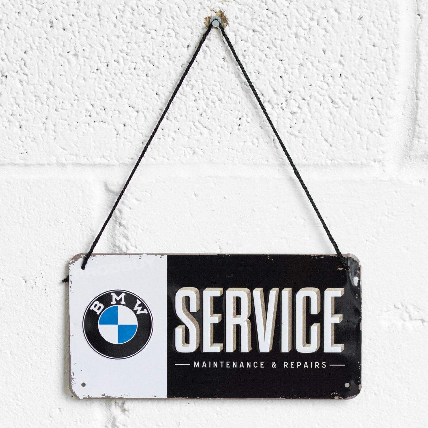 'BMW Service' 20cm Hanging Metal Wall Sign