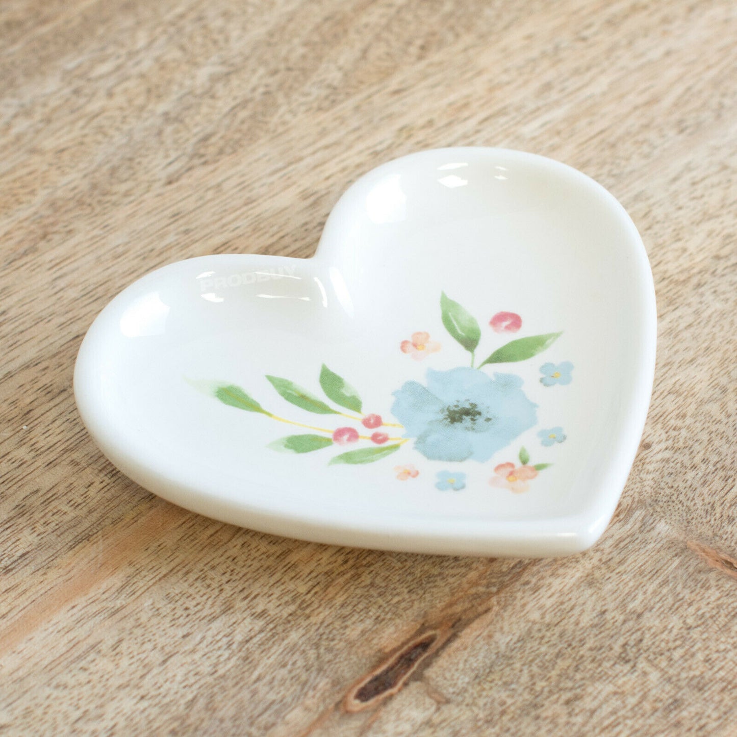 White Floral Heart Shaped Teabag Tidy
