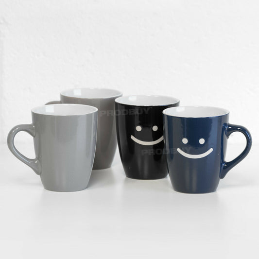 Set of 4 Smiley Face Coffee Mugs