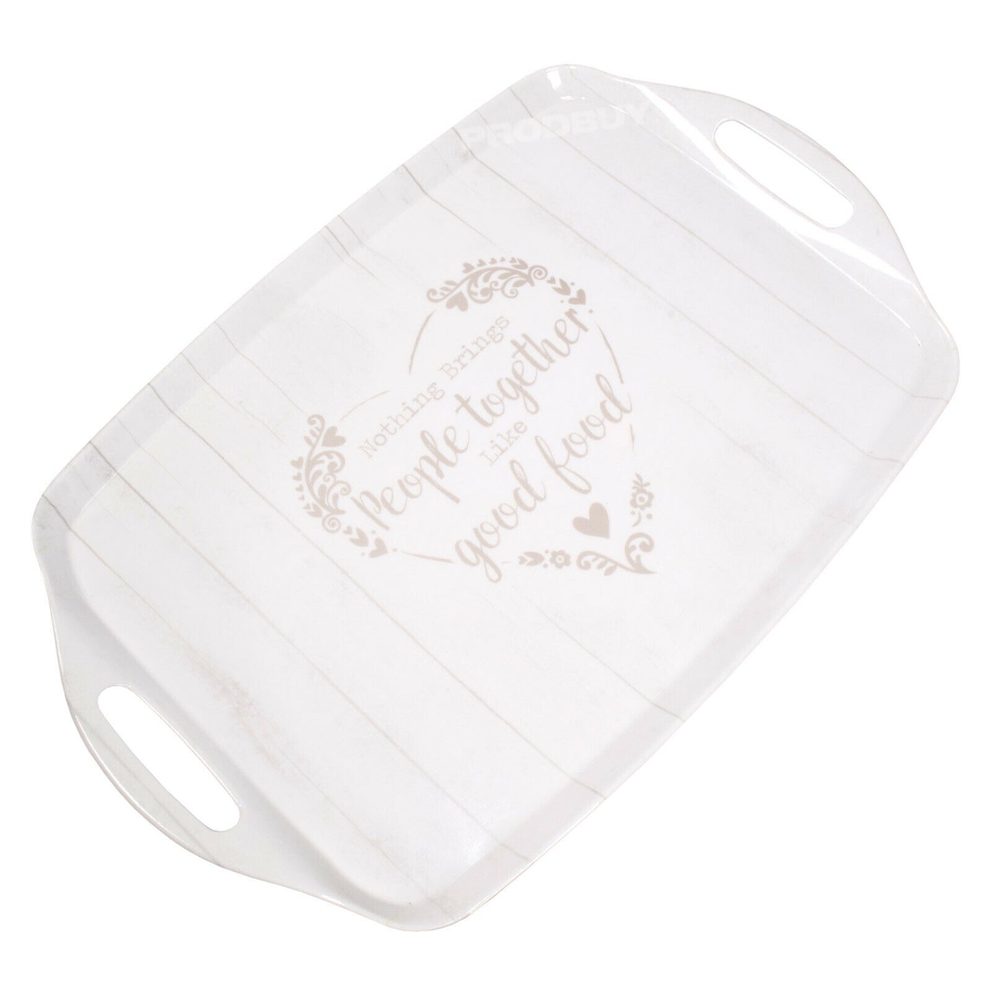 Set of 2 Food For Thought Melamine Handled Serving Trays