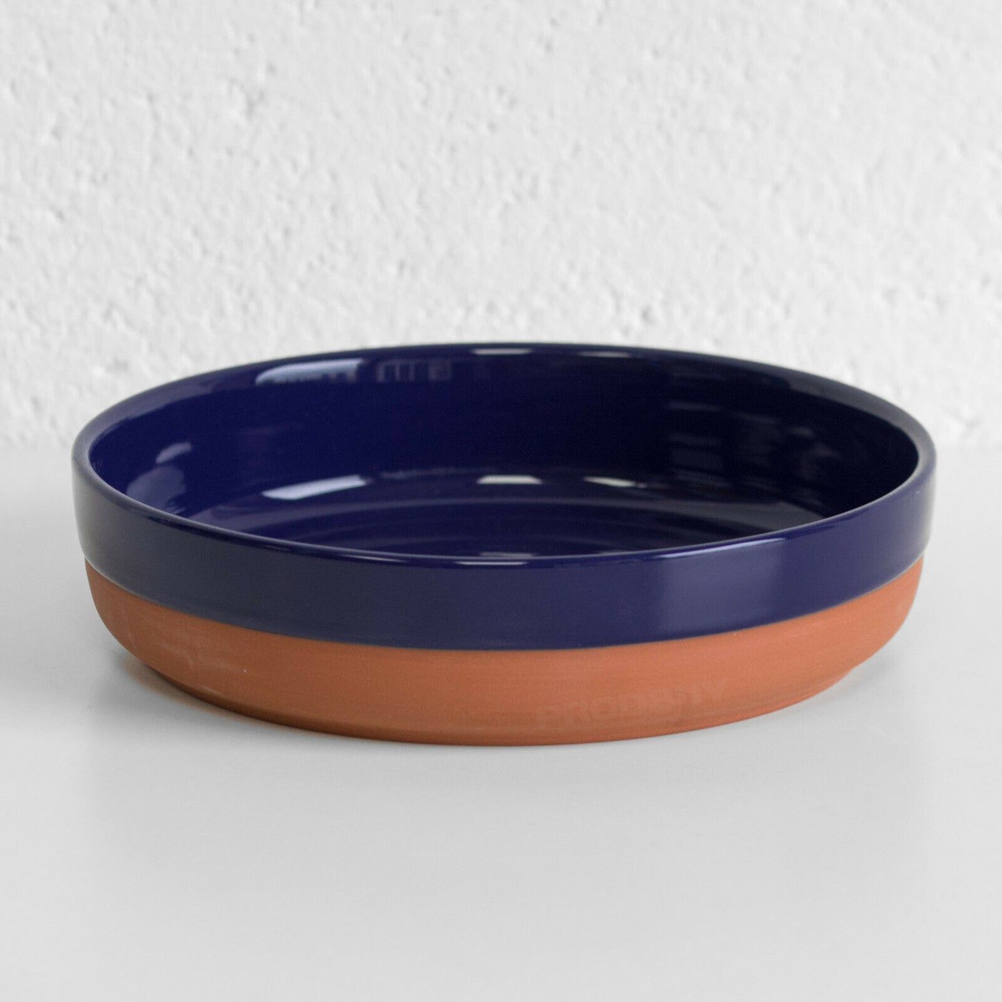 Large Tapas Dish 21cm Terracotta Navy Blue Ceramic