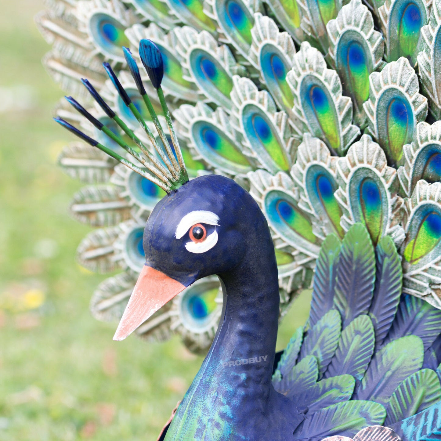 Large 65cm Exotic Peacock Metal Garden Ornament