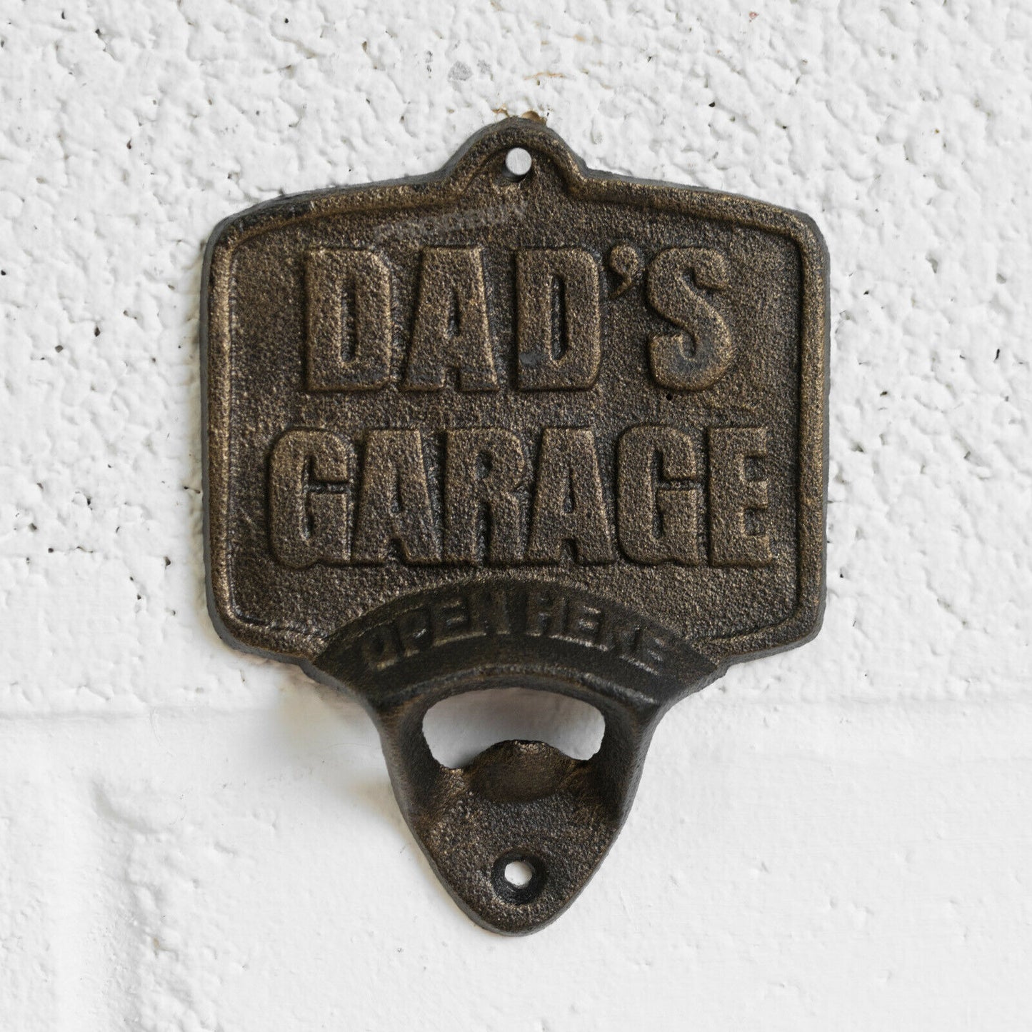 Cast Iron 'Dad's Garage' Wall Mounted Bottle Opener