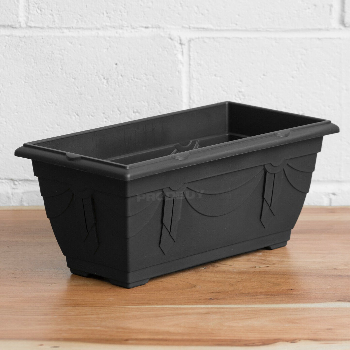 Set of 3 Black Rectangular Window Box Planters