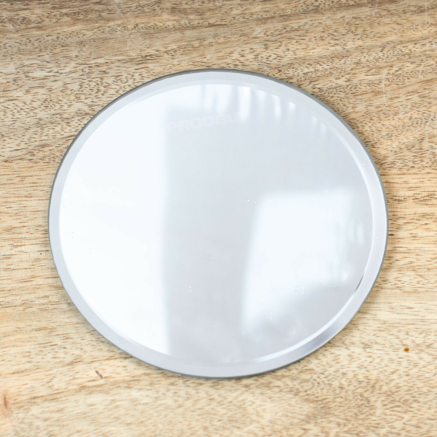 Round Mirrored Clear Glass Candle Plate