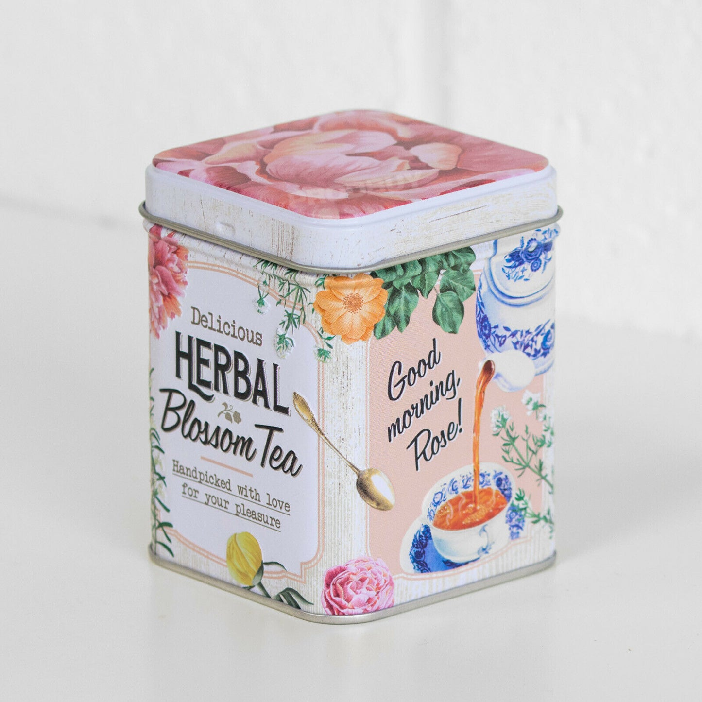 'Herbal Blossom' Small Loose Tea Storage Tin