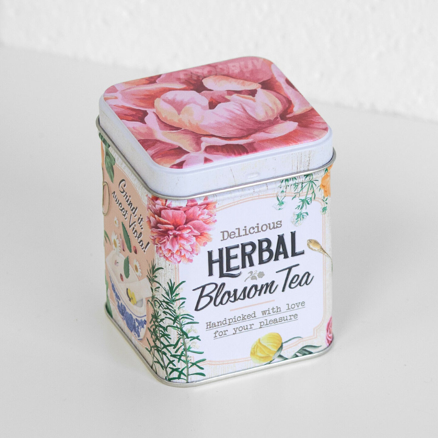 'Herbal Blossom' Small Loose Tea Storage Tin