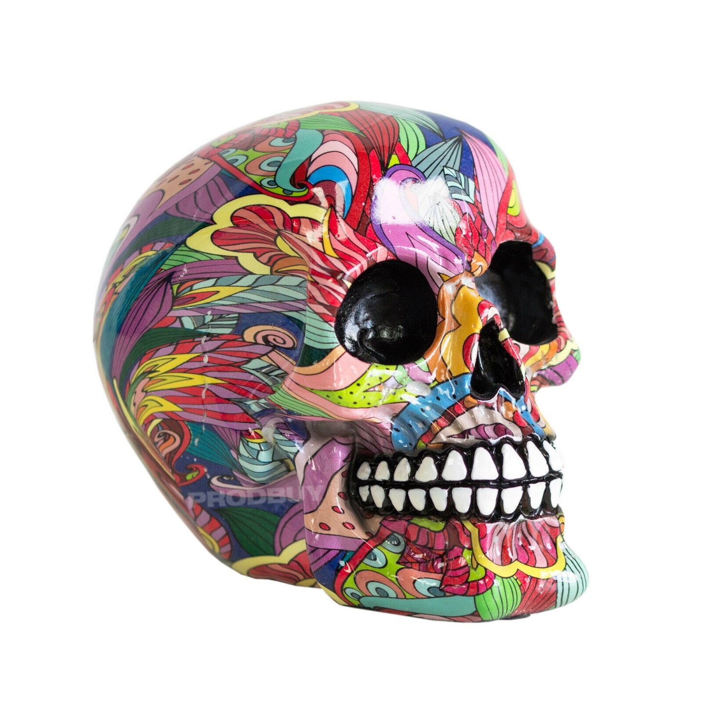 Psychedelic Skull 12cm Small Colourful Hippy Ornament