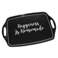 Set of 2 'Happiness Is Homemade' Black Serving Trays