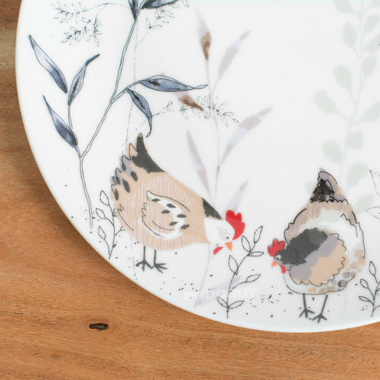 Country Hens 20cm Ceramic Side Plate