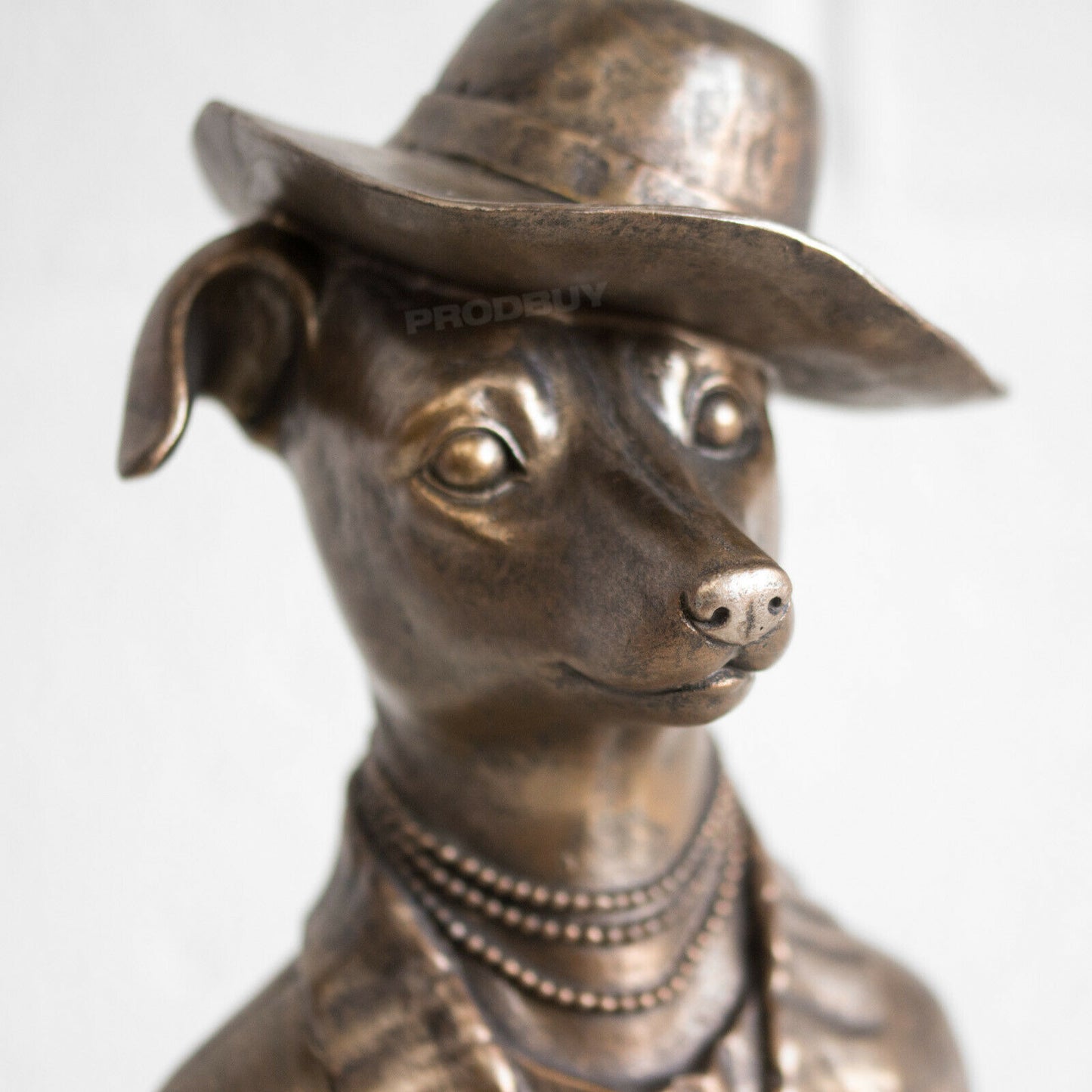 Dog Bust Ornament Vintage Bronze Coloured 30.5cm Tall Statue