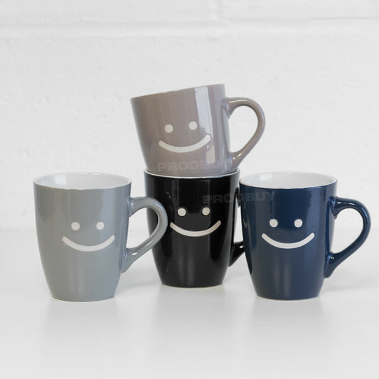 Set of 4 Smiley Face Coffee Mugs