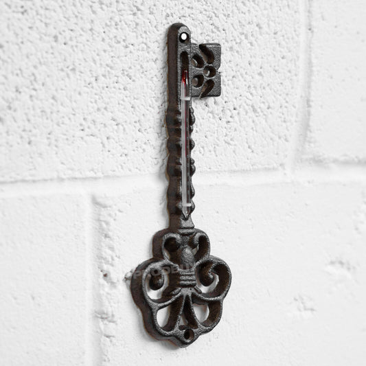 Cast Iron Key Thermometer Wall Hanging Ornament