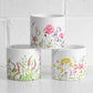 White Floral Round Indoor Ceramic House Plant Pot