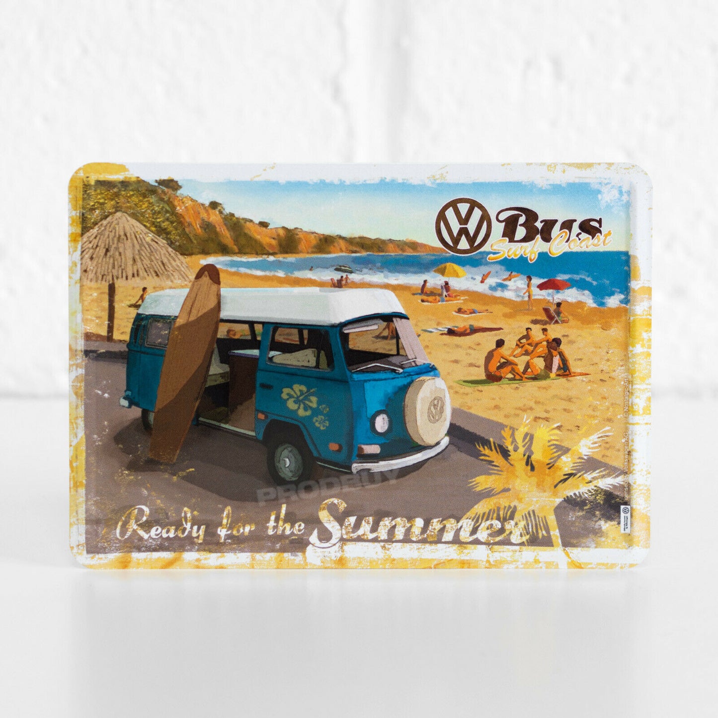 Small 'Ready For The Summer' VW Camper Van Wall Sign