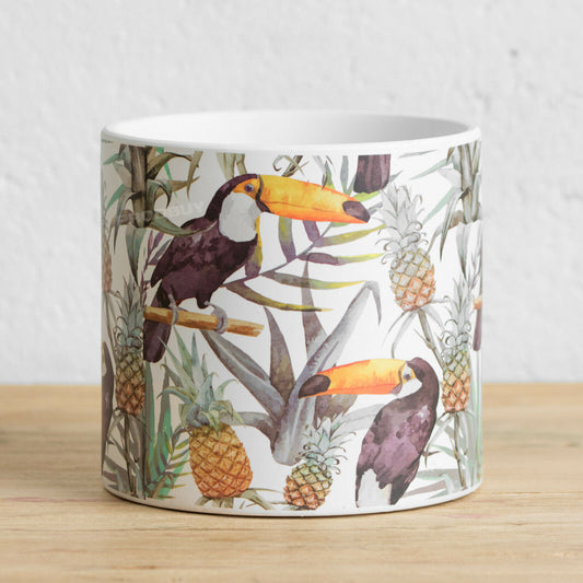 Tropical Toucan 16cm Plant Pot Large Ceramic Indoor Cover