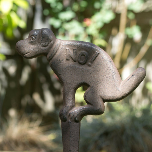 Cast Iron 'No!' Dog Fouling Lawn Sign Stake