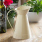 22cm Vintage Cream Flower Pot Vase Enamel Metal Jug