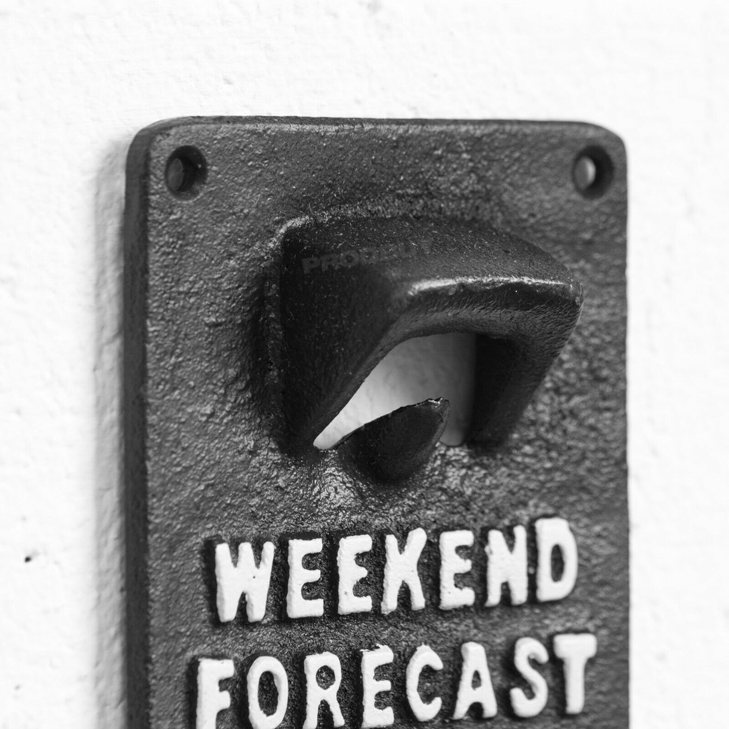 Cast Iron 'Weekend Forecast 100% Chance Of Beer' Wall Sign