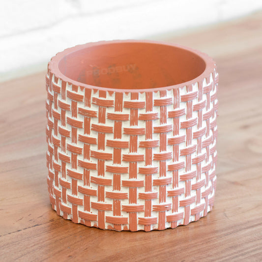 Medium 14cm Terracotta Weave Ceramic Indoor Plant Pot