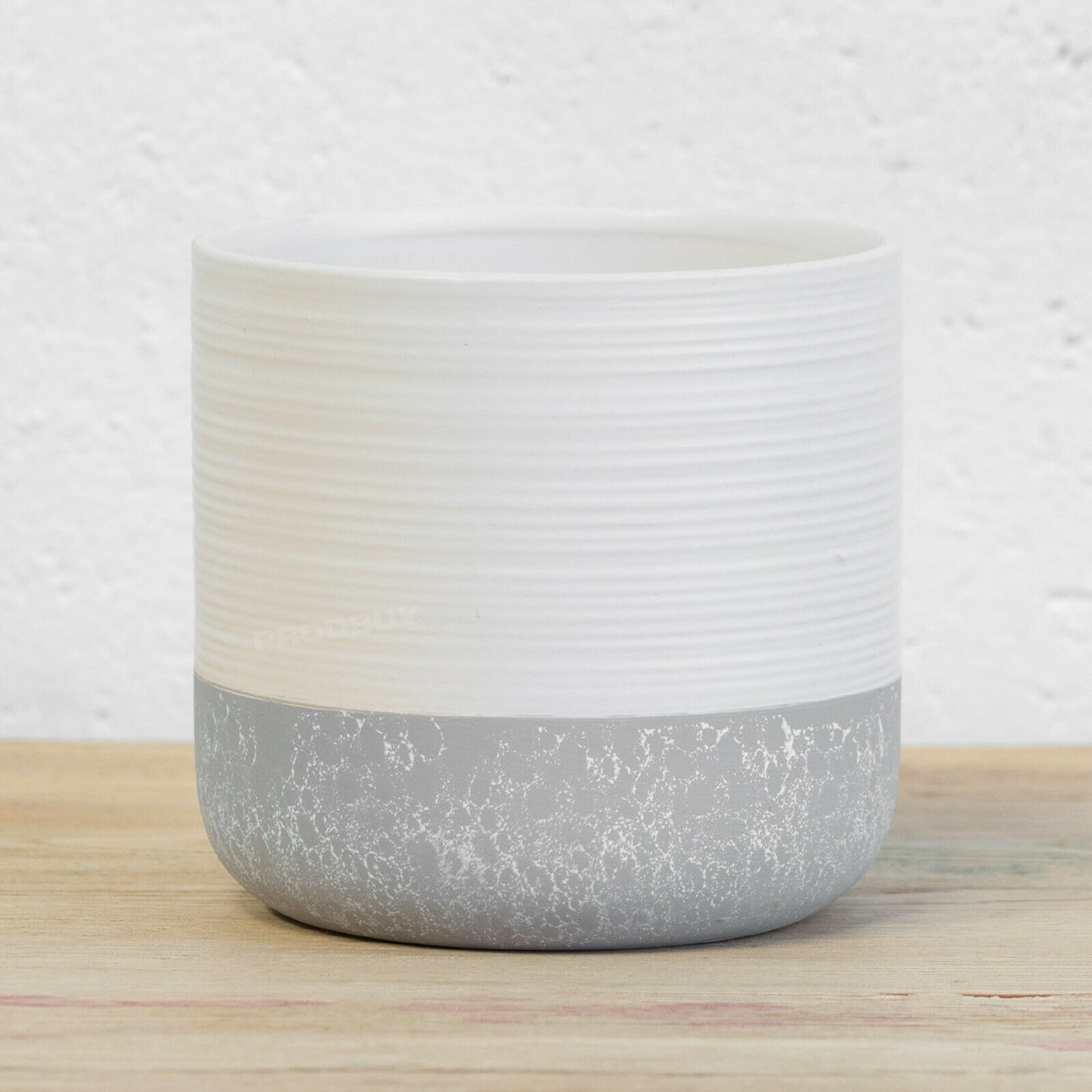 White & Grey Small Ceramic Indoor 12cm Plant Pot