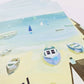 Set of 4 Placemats & 4 Coasters Coastal Seaside Town