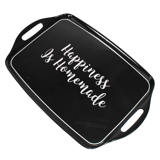 Set of 2 'Happiness Is Homemade' Black Serving Trays