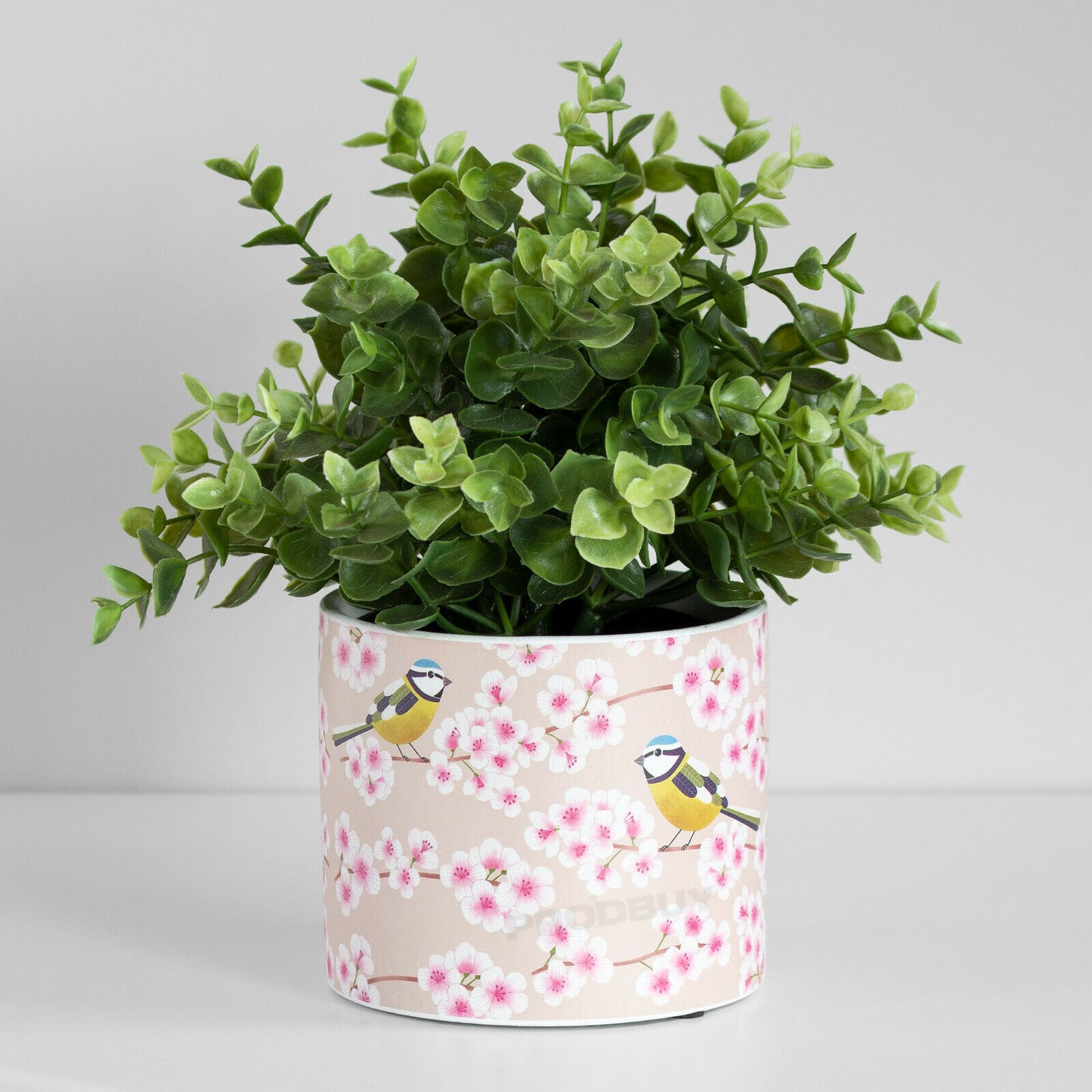 Pink Blossom Birds 12cm Plant Pot Small Ceramic Indoor Cover