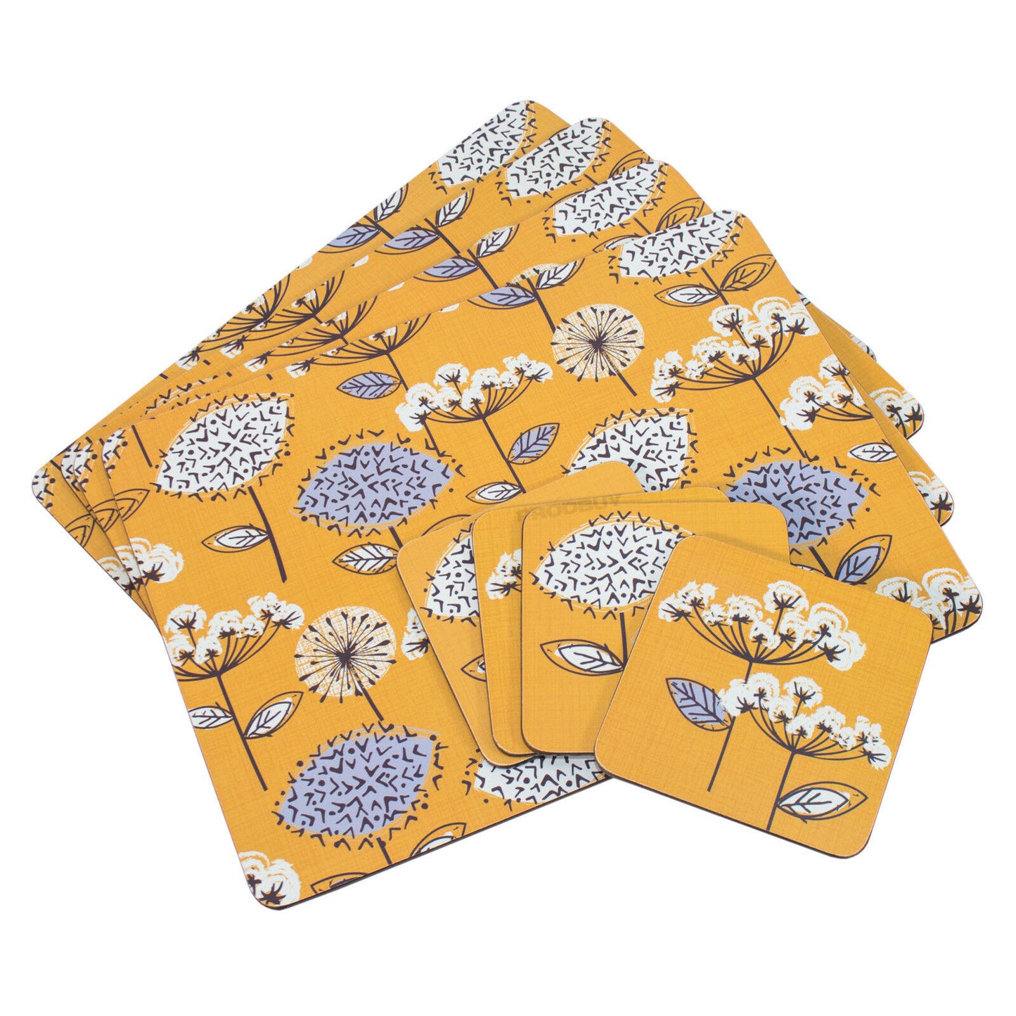 Set of Flower Meadow 4 Placemats & 4 Coasters