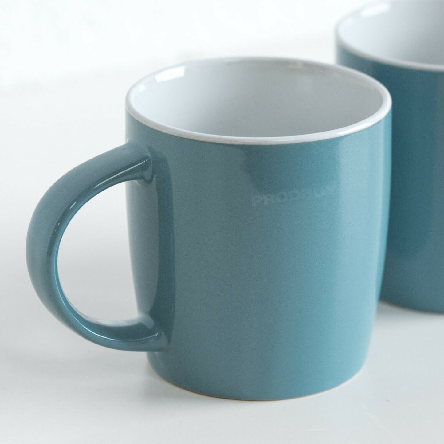 Glossy Blue Stoneware 350ml Coffee Mugs