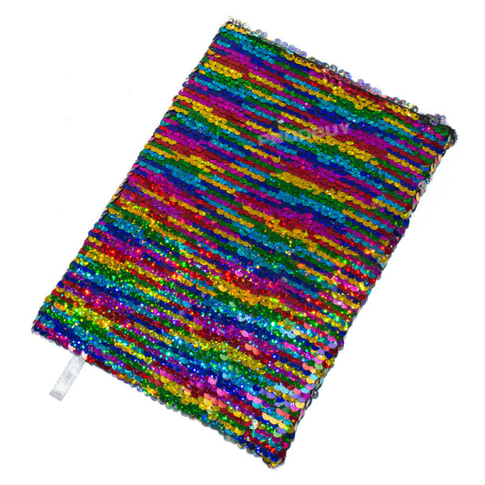 Rainbow & Silver A5 Reversible Sequins Notebook