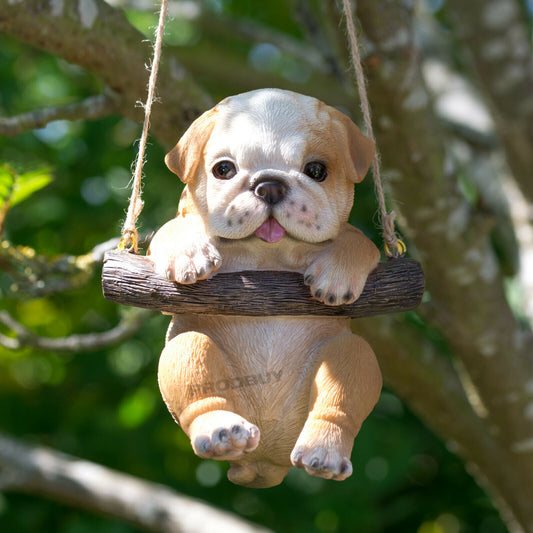 Small Bulldog Hanging Garden Ornament