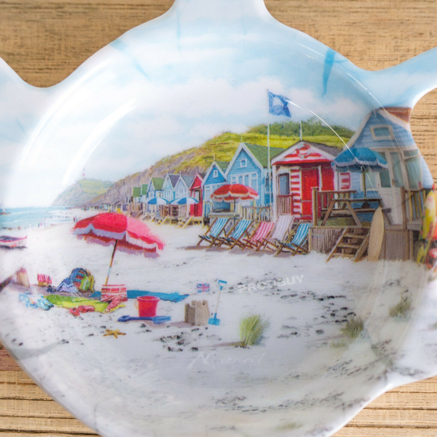 Sandy Bay Beach Teapot Shaped Tea Bag Holder Teabag Tidy