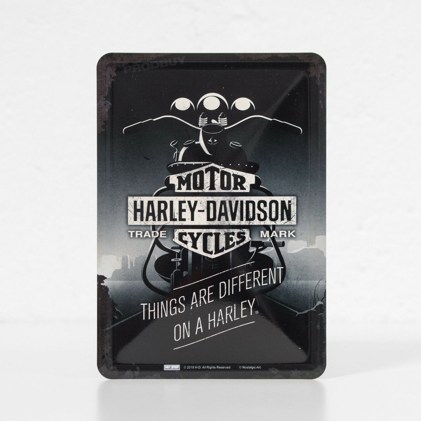 Small 'Things Are Different On A Harley' Metal Wall Sign