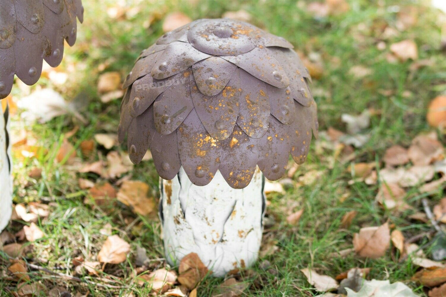 Set of 3 Large Metal Mushroom Garden Ornaments