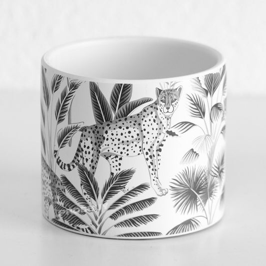 White Cheetah Small 12cm Ceramic Plant Pot