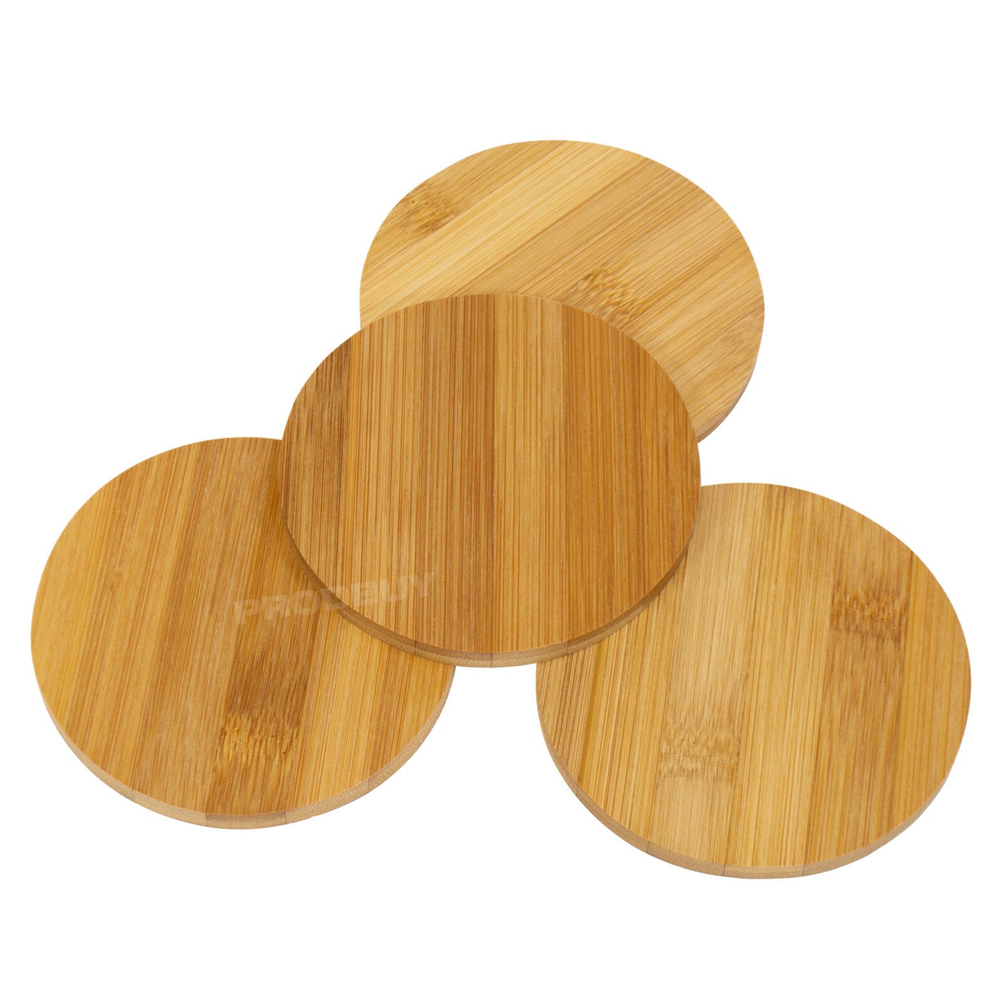 Pack of 4 Round Bamboo Drinks Coasters