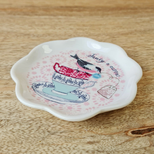 Small Ceramic 'Fancy A Cuppa' Teabag Tidy